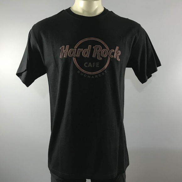 NWT Hard Rock Cafe Bucharest Romania T-Shirt raised front logo unisex - Picture 2 of 8